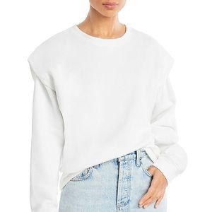 NWT Pistola Lenora Flanger Cotton Sweatshirt In White - Medium